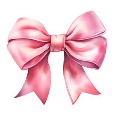 a large pink bow on top of a white background with clippings to the side