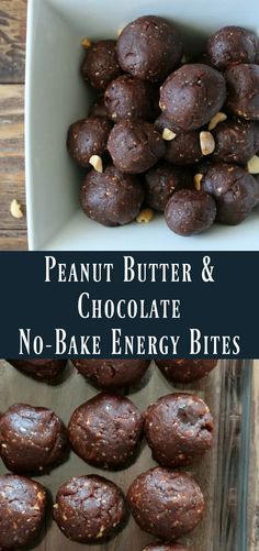 peanut butter and chocolate no - bake energy bites