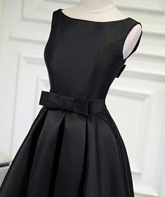 Lovely Simple Black Satin Knee Length Party Dresses – Raleigh Dresses Black Satin Mini Dress For Prom Season, Black Satin Dress For Banquet, Black Sleeveless Mini Dress For Banquet, Black Sleeveless Mini Dress For Prom Season, Black Sleeveless Mini Dress For Prom, Black Satin Evening Dress For Party Season, Black Satin Knee-length Mini Dress, Black Mini Length Evening Dress For Prom, Black Mini Length Evening Dress For Prom Season