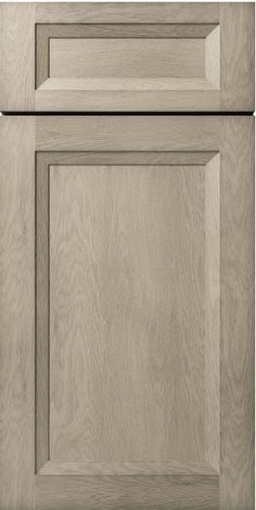 a close up view of the front and back of a kitchen cabinet with wood grained doors