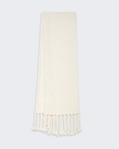 70" (84" including fringe) x 14" JERSEY SCARF TWISTED TASSELS CHUNKY KNIT Signature GIR branding 90% Merino Wool, 10% Polyamide Manufactured in China Guest In Residence, Cream Scarf, Jersey Scarf, Denim Pullover, Scarf Shawl, Chunky Knit, Merino Wool, Scarf Accessory, Tassels