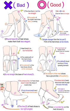 how to draw high heel shoes for women with step by step instructions on the bottom