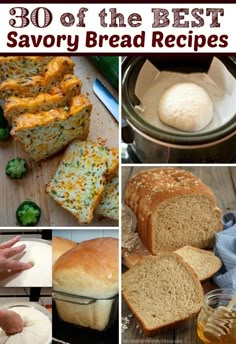 the best savory bread recipes are in this collage, and it's easy to make