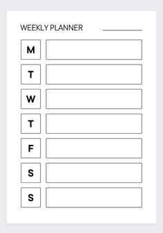 a printable weekly planner with the words'm twfts'on it