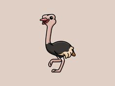 an ostrich is standing on its hind legs