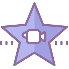 a purple star with a speaker in the middle