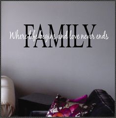 there is a family wall sticker on the wall