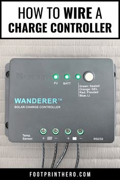 an electric charge controller with text overlay that reads how to wire a charge controller