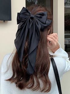 Black  Collar  Acrylic   Embellished   Women Accessories Black Hair Bows, Butterfly Hair Clip, Hair Clips Girls, Butterfly Hair, Ribbon Hair, Elegant Hairstyles