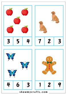 the printable worksheet for numbers 1 - 10 with pictures of animals and apples