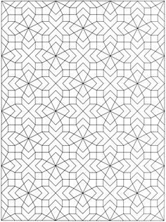 an intricate pattern is shown in the shape of a square, with intersecting lines on each side