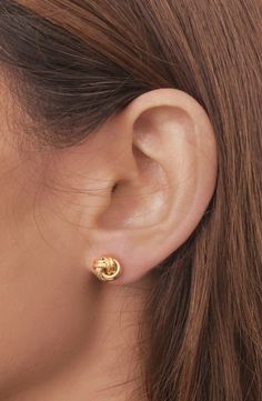 Bony Levy 14K Gold Knot Stud Earrings | Nordstrom Small Earrings Gold, Gold Knot Earrings, Simple Gold Earrings, Gold Earrings Models, Modern Gold Jewelry, Bony Levy, Knot Stud Earrings, Knot Studs, Gold Earrings For Women