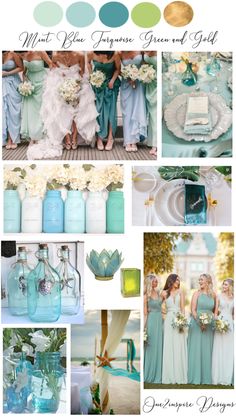 blue and green wedding color scheme