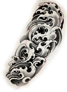 Japanese Filler Tattoos, Japanese Wave Tattoo Design, Japanese Background Tattoo, Japanese Water Tattoo, Flying Phoenix Tattoo, Japanese Forearm Tattoo, Japanese Wave Tattoos, Most Beautiful Tattoos, Realistic Tattoo Ideas