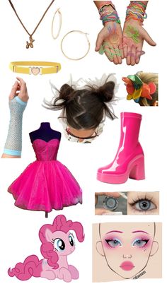 a collage of pictures with different types of clothing and accessories on it's sides