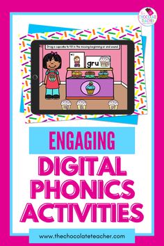 Digital phonics activity using a tablet or computer Activities Elementary, Teacher Must Haves, Prep Activities, Classroom Centers