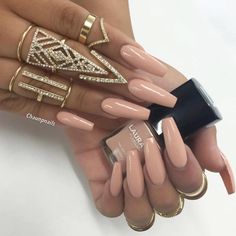 Nude Coffin Nails Nails Acrylic Long, Nail Beauty, Iced Latte, Classy Nails, Types Of Nails, Creative Nails, Nails Acrylic, Love Nails