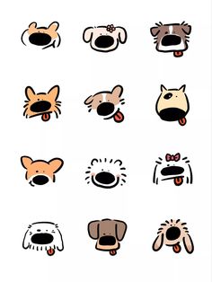 an image of dog stickers on a white background