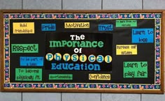 a bulletin board with words written on it