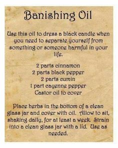 #Spelling Banishing Oil, Hoodoo Oils, Banishing Spell, Hoodoo Spells