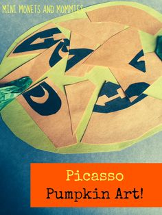 a piece of paper cut out to look like a pumpkin with the words picasa written on it