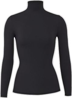 Sleek High Neck Turtleneck For Layering, Black High Neck Turtleneck For Work, Sleek Black Long Sleeve Turtleneck, Solid Turtleneck With Thumbholes For Layering, Fitted High Neck Turtleneck, Sleek Turtleneck Mock Neck Top For Layering, Sleek High Neck Turtleneck, Sleek Solid Color High Neck Turtleneck, Sleek Long Sleeve Turtleneck For Layering