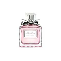 a bottle of perfume with a bow on the top