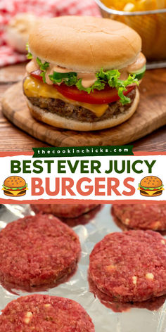 A classic summer grilling recipe that makes for great Memorial Day party food or a Father's Day lunch idea! Make the Best Ever Juicy Burgers with this beef burger recipe. These delicious grilled burger can be customized to your heart's content! Grilled Burgers Recipes, Burgers On Grill, Grilled Hamburger Recipes, Pub Burger, Best Grilled Burgers, Beef Burger Recipe, Bbq Hamburgers, Burgers On The Grill