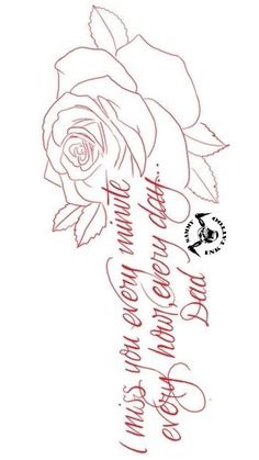 a drawing of a rose with words on it