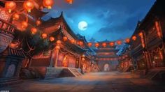 Chinese Buildings, Chinese Places, Chinese Background, City Of Ashes, Ghost City, Xiaomi Wallpapers, Japanese Festival, Background Drawing