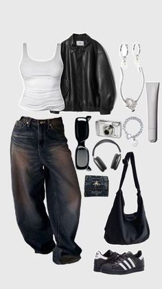 Aesthetic Leather Jacket Outfit, Aesthetic Leather Jacket, Leather Jacket Outfit, Everyday Fashion Outfits, Leather Jacket Outfits, Jacket Outfit