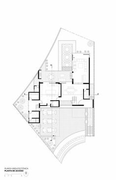 the floor plan for an apartment with two floors and three levels, including one bedroom