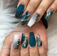 Coffin Nails Matte, Cute Acrylic Nail Designs, Her Nails, Summer Acrylic Nails, Glam Nails, Marble Nails, Bling Nails, Pretty Acrylic Nails