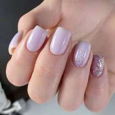 Lilac Nails, Short Gel Nails, Lavender Nails, Simple Gel Nails, Purple Nail, Work Nails, Classy Acrylic Nails, Short Square Acrylic Nails, Cute Gel Nails