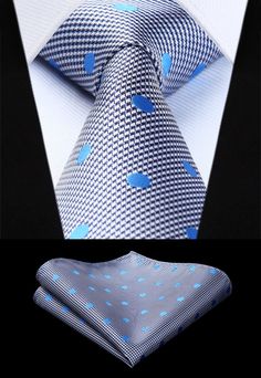 Just Blue Dots Tie and Pocket Square - SOPHGENT Swag Clothing, Mens Suit Accessories, Tie A Necktie, Pocket Square Styles, Neck Tie Knots, Suits Men Business, Classy Suits, Blue Dots