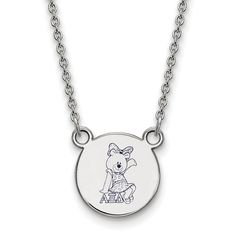 Show your greek life spirit with this Alpha Xi Delta Sorority necklace. It is crafted with rhodium plated sterling silver and is 18 Inches in length. The pendant is 12mm in width and 12mm in height (0.47 in x 0.47 in) and dangles from a 1.25mm wide cable chain. We are a certified Collegiate jewelry retailer and this authentic item is licensed by the Alpha Xi Delta Sorority and Greek Life. This enameled pendant necklace is made the USA. Delta Sorority, Zodiac Pendant Necklace, Alpha Xi Delta, Alpha Xi, Trending Necklaces, 18k Gold Earrings, Bow Jewelry, Coral And Gold, Enamel Necklaces