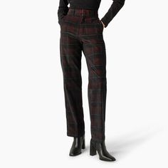 Plaid Pants Outfit, Plaid Pants Women, Librarian Style, Corduroy Pants Women, Dickies Women, Dickies Pants, Winter Pants, Stylish Pants, Winter Aesthetic