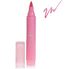 e.l.f. Lip Stain, Pink Petal, 0.078 Ounce Get beautiful precision color that lasts for hours with this pigment rich lip stain marker. The pen like tip lets you draw on color easily for a streak and smudge free professional look. Infused with nourishing vitamin E to hydrate and moisturize lips. Lasts for hours, Pigment rich lip stain, Draw on color easily for a streak and smudge free Size: 0.078 oz (2.2 g).  Color: Multicolor. Elf Lip Stain, Red Lip Stain, Pink Petals, Makeup Items, Lip Stain, Makeup Essentials, Makeup Palette, Everyday Makeup, Pretty Makeup