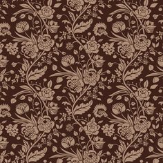 a brown and white flower pattern on a dark background