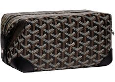 Goyard Boeing 25 Toilet Bag Black in Goyardine Canvas with Silver-tone - US High-end Rectangular Coated Canvas Bag, High-end Brown Rectangular Case Bag, Designer Rectangular Shopping Pouch, High-end Black Pouch Bag, High-end Rectangular Travel Bag, High-end Black Rectangular Bags, Designer Top Handle Travel Pouch, Designer Travel Pouch With Top Handle, Rectangular Brown Box Bag In Coated Canvas