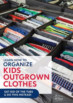 Tired of digging through huge tubs of kids' outgrown clothes to find what you're looking for? It's time to ditch the tubs and do THIS instead! Click through for this game-changing kids' clothes storage solution that really works!