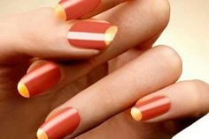 ❤ Yellow Tips, Do It Yourself Nails, Christmas Nail Polish, Halal Nail Polish, Cheap Nail Art, Nail Art Pictures, Great Nails, Diy Nail Art