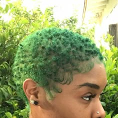 Short Green Hair, Short Sassy Hair, Dyed Natural Hair, Sassy Hair