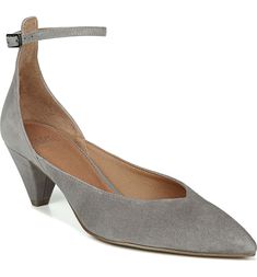 Coralie Pump, Main, color, GREYSTONE LEATHER Franco Sarto, Sophisticated Style, Shoes Jewelry, Ankle Strap