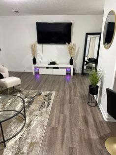 the living room is clean and ready for us to use in its new owner's home