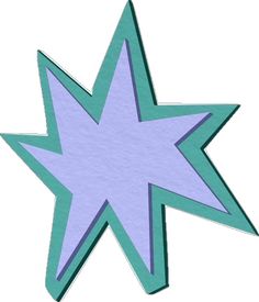 a blue and purple star with one side cut out