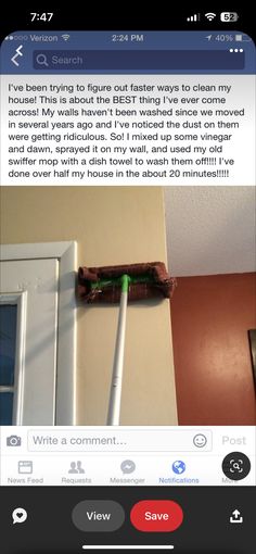 an image of someones twitter post about cleaning the house