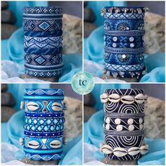 Introducing our exquisite collection of handcrafted bangles, this small set showcases a beautiful blend of traditional and western influences. Adorned with intricate handwork, these bangles feature a charming combination of blue and white hues, adding a touch of elegance to any outfit. With their cute and dainty design, these bangles are the perfect accessory for both formal and casual occasions. Elevate your style with these stunning pieces that effortlessly capture the essence of timeless beauty. Traditional Turquoise Bracelets For Beach, Blue Handmade Bohemian Friendship Bracelets, Bohemian Blue Beaded Bracelets For Festivals, Handmade Bohemian Blue Friendship Bracelets, Blue Bohemian Beaded Bracelets For Festivals, Blue Bohemian Handmade Friendship Bracelets, Handmade Turquoise Bangle Friendship Bracelets, Handmade Bohemian Bangle As Gift, Blue Bohemian Bracelets For Festivals