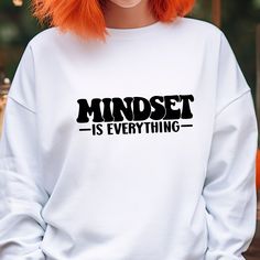 Mindset is Everything Sweatshirt, Motivational Hoodie, Women's Positivity, Graphic Tee, Inspirational Shirt, Motivational Shirt Please type the color of the design. (Black or White) Please contact via messages for any other color requests. 🎁 Welcome to IMA Apparel Co! We want to provide you with a delightful shopping experience, and we're here to assist you every step of the way. 🔍 Prior to finalizing your purchase, we recommend examining the images closely to ensure the size, color, and theme align with your preferences. Your satisfaction is our priority! 👕 Personalize your shirt effortlessly by selecting your preferred size and color from the easy-to-use menus. In the provided box, kindly specify your desired design color, referring to the available colors in the listing photos. 🔢 Ne Motivational Sweatshirts, Affirmation Sweatshirt, Positive Affirmation Shirts, Positive Affirmation Tshirts, Positive Affirmation Sweatshirt, Motivational Hoodies, Mindset Is Everything, Inspirational Shirt, Graphic Tee