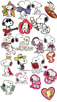 the peanuts stickers are all different sizes and colors